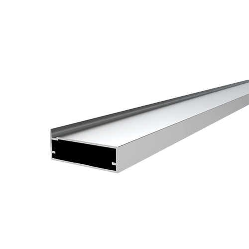 GENİŞ ÇERÇEVE KAPAK PROFİLİ L=6000 mm. -E3C000 (P07) PARLAK BEYAZ ELOKSAL -T6-F22 -6463 — Kapak Profili