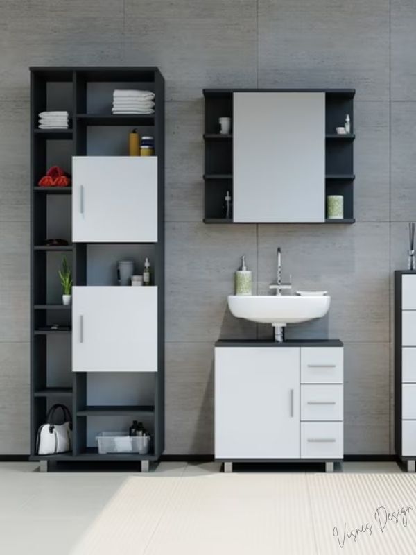 Çok Amaçlı Uzun Banyo Dolabı Dekoratif Depolama Kitaplık Banyo Mutfak Kiler Dolabı