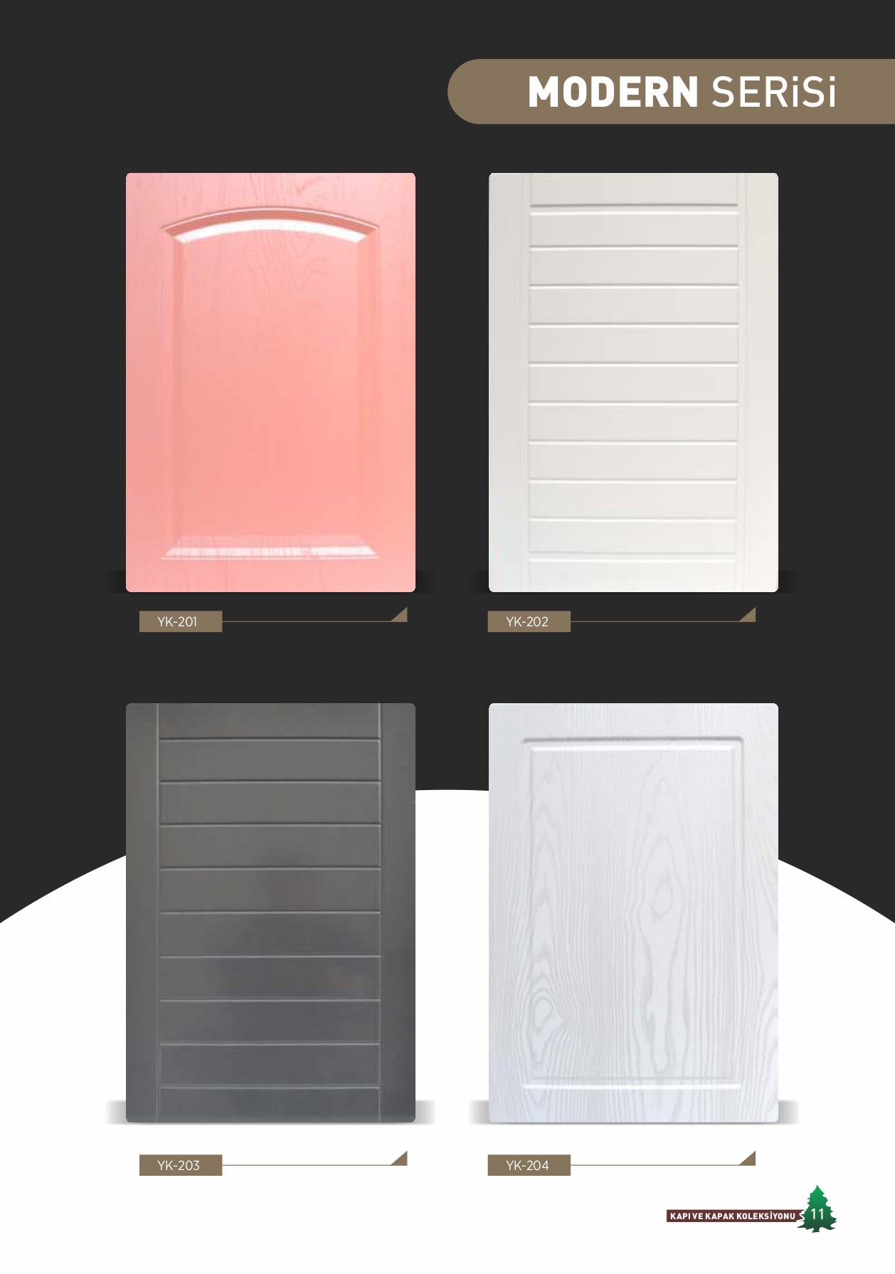 Özel Ölçü Mutfak Dolap Kapağı Banyo Kapağı Membran Kapak Modern Serisi