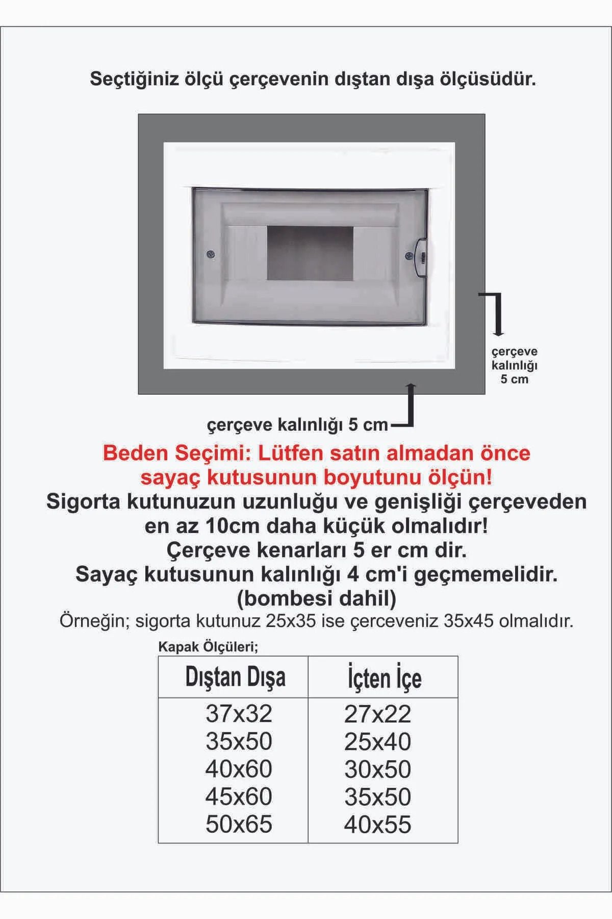 Aynalı Şık Sigorta Gizleme Kutusu Alüminyum Çerçeveli Amortisörlü Sigorta Saklama Duvar Dekoru
