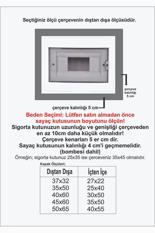 Sigorta Gizleme Kutusu Dikey Alüminyum Çerçeveli Sigorta Saklama Panosu Mavigold