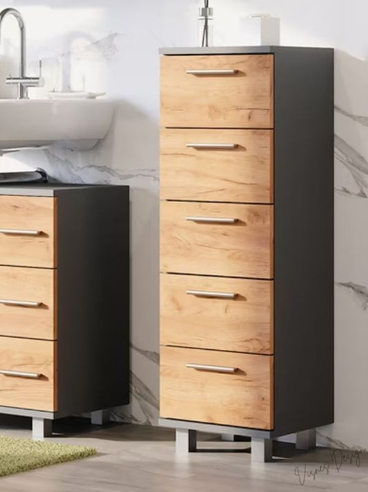 5 Çekmeceli Banyo Dolabı Çok Amaçlı Dolap Şifonyer Çekmeceli Dolap